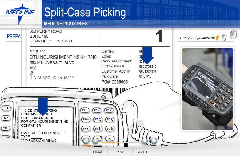 Split case picking